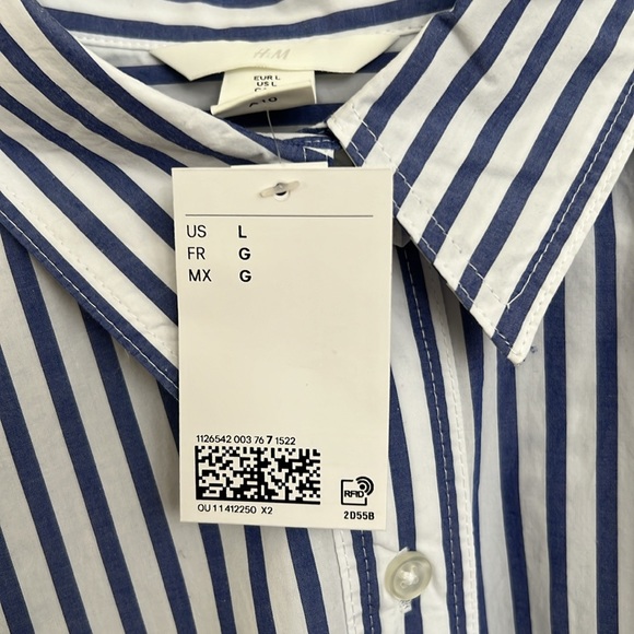 H&M striped button front shirt - Picture 3 of 4